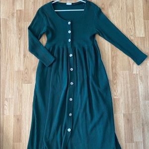 Vintage Forest Green Maxi Dress